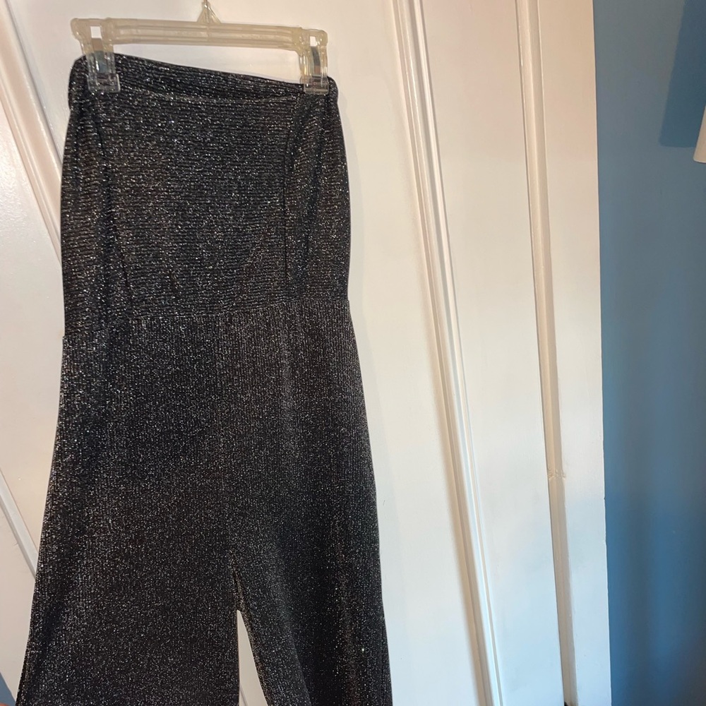 Sparkly strapless jumpsuit